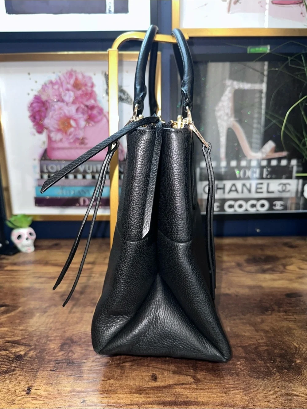 2014 Coach Borough Bag featuring gold-tone hardware and signature zipper pulls.
